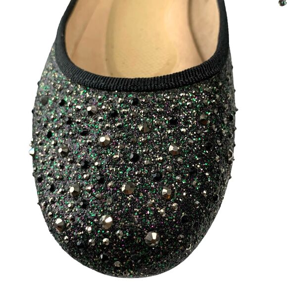 De Blossom GiGi-6 Black Shimmer Closed Toe Ballerina Flats 8 - Picture 2 of 8
